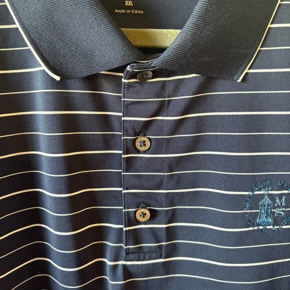Bobby Jones Performance Moselem Springs Golf Club Stripe Polo Navy XXL - Picture 4 of 13
